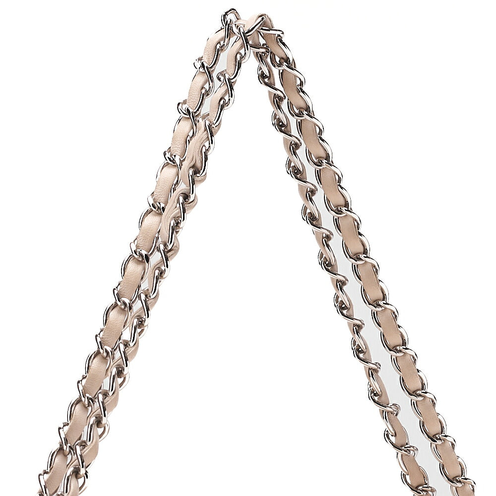 CHANEL Lambskin Coco Mark Charm Chain Shoulder Pink Silver-Tone Hardware, Pre-Owned