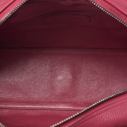 CHANEL Matelasse Caviar Skin Logo Mini Boston Bag Rose Pink x Brown Silver-Tone Hardware, Pre-Owned