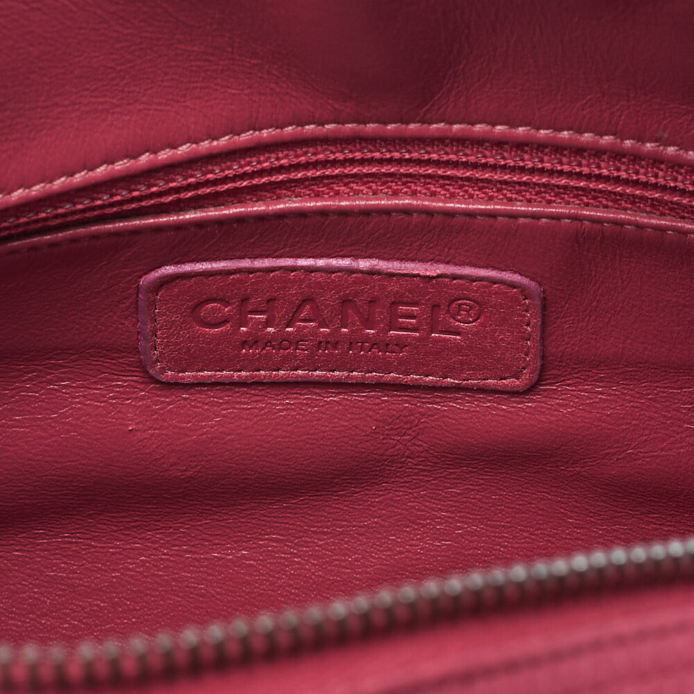 CHANEL Matelasse Caviar Skin Logo Mini Boston Bag Rose Pink x Brown Silver-Tone Hardware, Pre-Owned