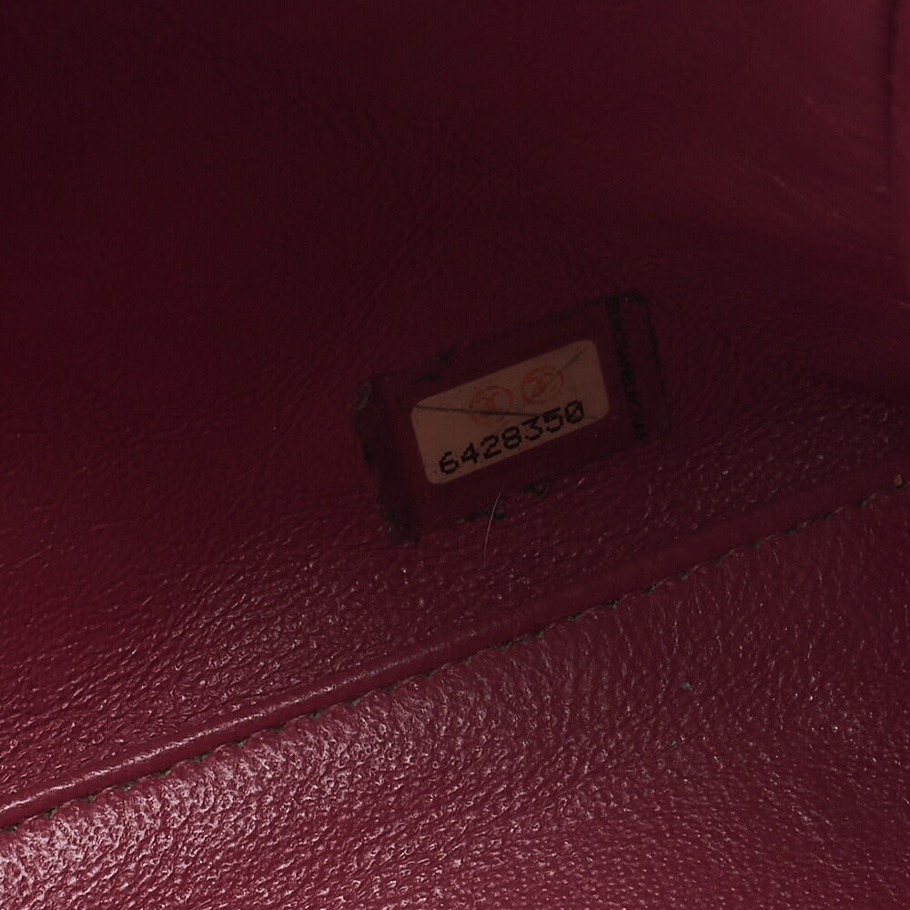CHANEL Matelasse Caviar Skin Logo Mini Boston Bag Rose Pink x Brown Silver-Tone Hardware, Pre-Owned