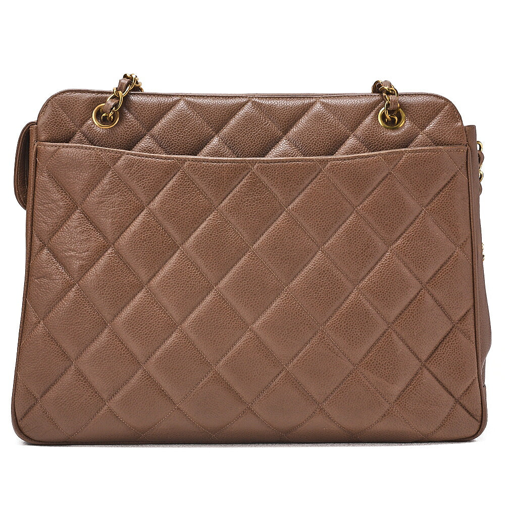 CHANEL Caviar Skin Matelasse with Sun Charm Chain Shoulder Brown Gold-Tone Hardware, Pre-Owned