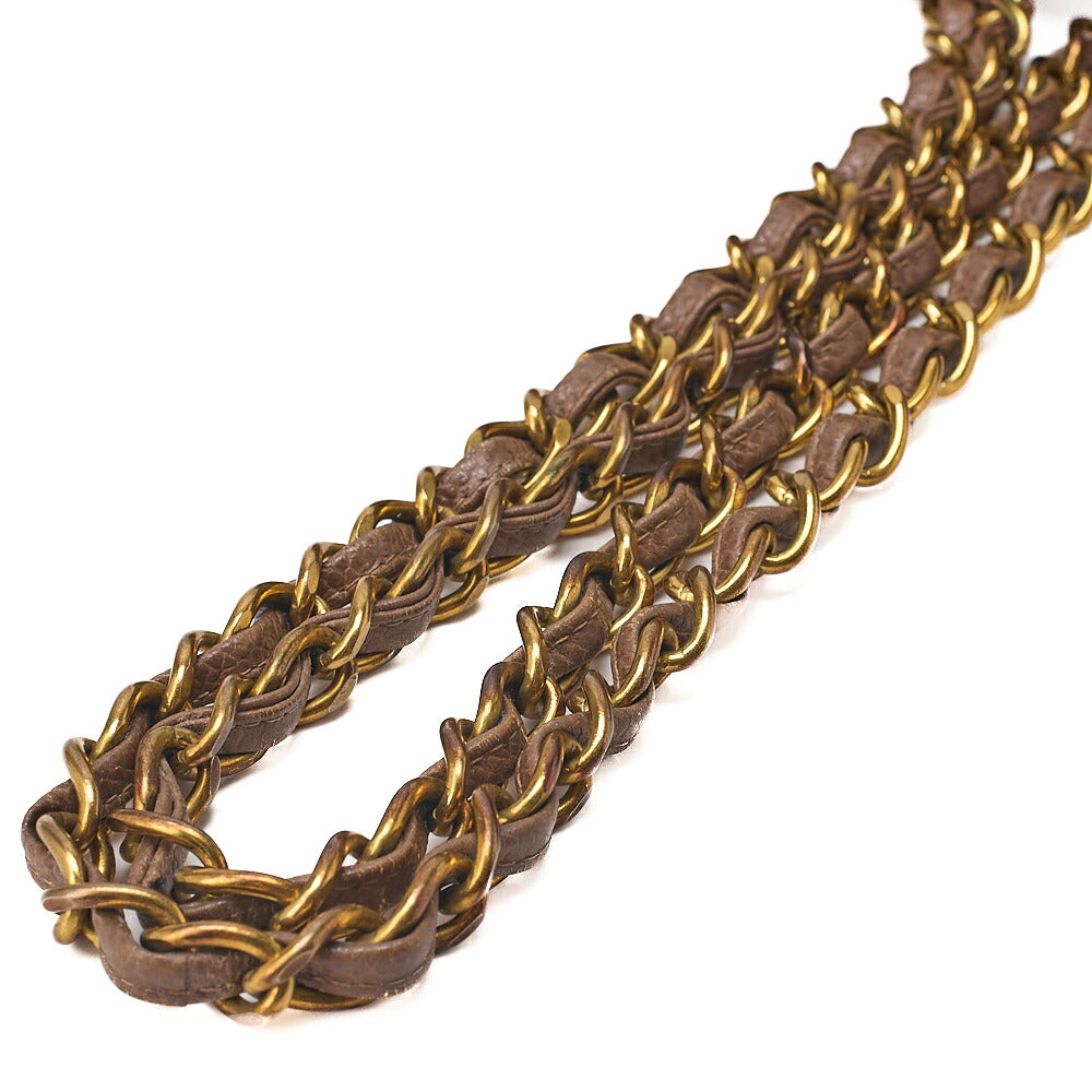 CHANEL Caviar Skin Matelasse with Sun Charm Chain Shoulder Brown Gold-Tone Hardware, Pre-Owned