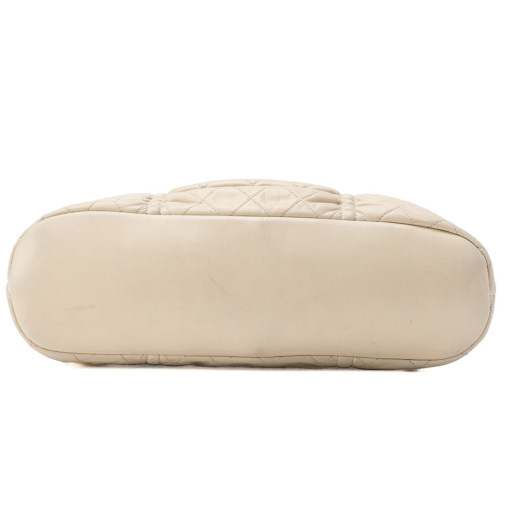 CHANEL Lambskin Matelasse Wrinkle Design Chain Shoulder Ivory Silver-Tone Hardware, Pre-Owned