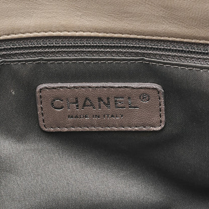 CHANEL Lambskin Matelasse Wrinkle Design Chain Shoulder Ivory Silver-Tone Hardware, Pre-Owned