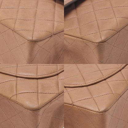 CHANEL Lambskin Matelasse Single Flap Chain Shoulder Beige x Black Gold-Tone Hardware, Pre-Owned