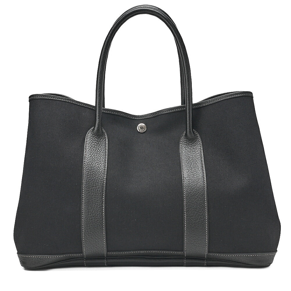 HERMES Hermes Garden Party PM Tote Bag Black Silver-Tone Hardware, Pre-Owned]