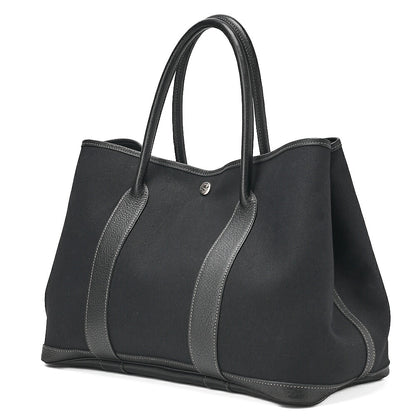 HERMES Hermes Garden Party PM Tote Bag Black Silver-Tone Hardware, Pre-Owned]
