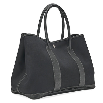 HERMES Hermes Garden Party PM Tote Bag Black Silver-Tone Hardware, Pre-Owned]