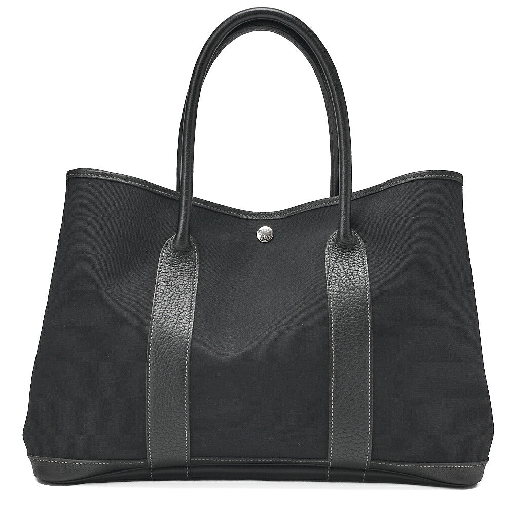 HERMES Hermes Garden Party PM Tote Bag Black Silver-Tone Hardware, Pre-Owned]