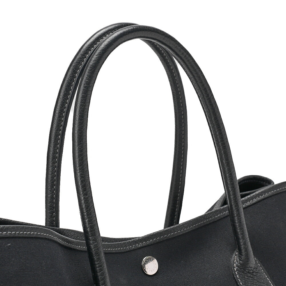 HERMES Hermes Garden Party PM Tote Bag Black Silver-Tone Hardware, Pre-Owned]