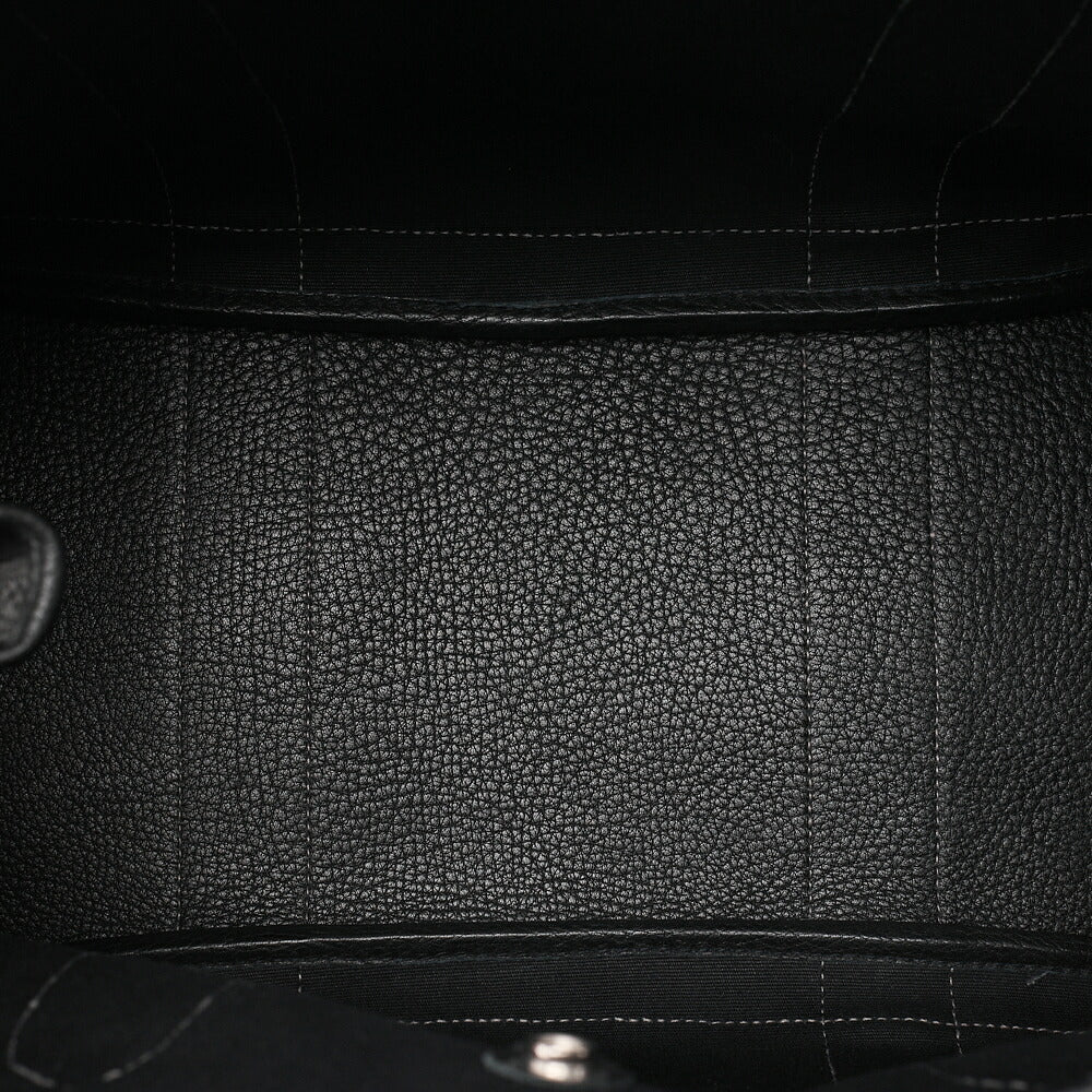 HERMES Hermes Garden Party PM Tote Bag Black Silver-Tone Hardware, Pre-Owned]
