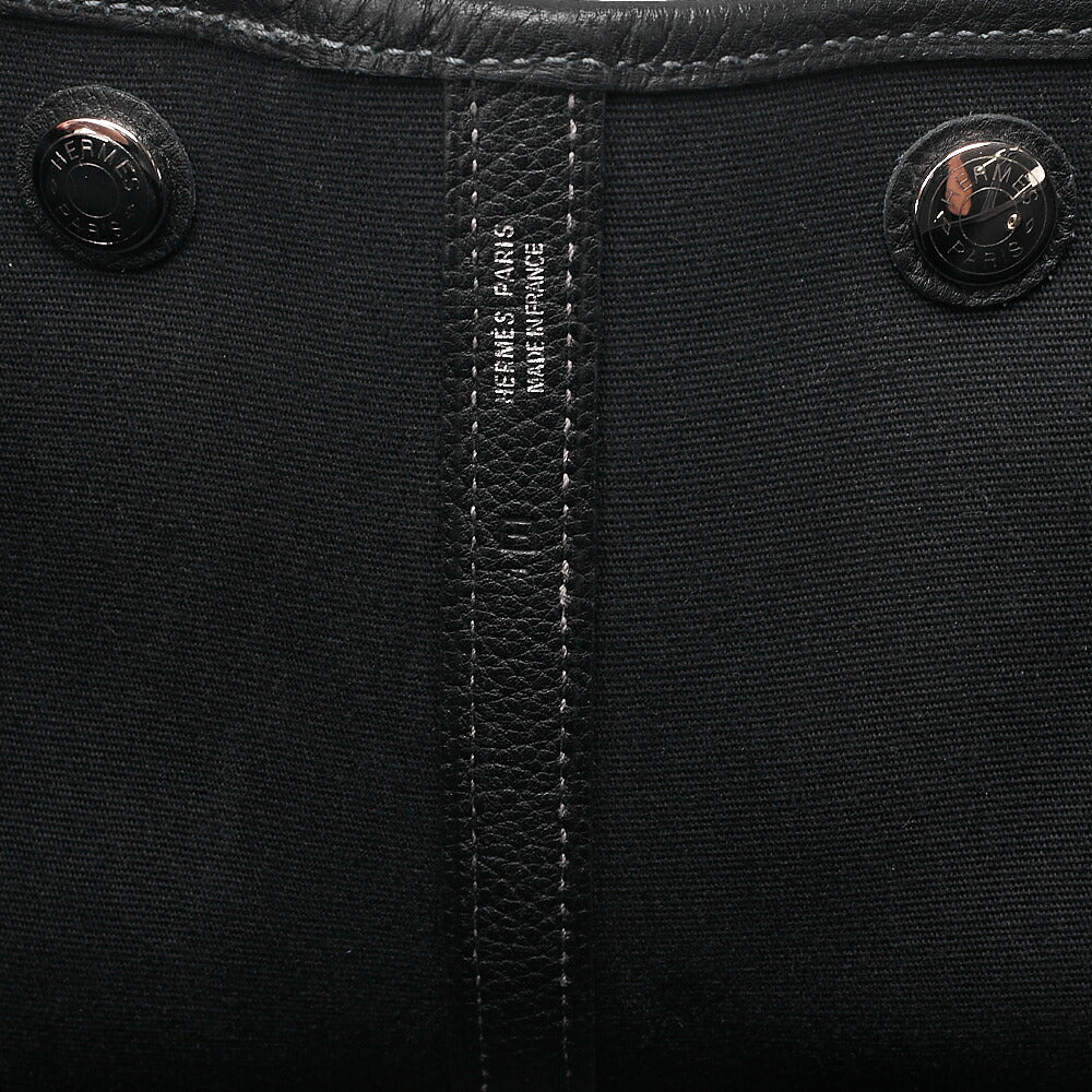 HERMES Hermes Garden Party PM Tote Bag Black Silver-Tone Hardware, Pre-Owned]