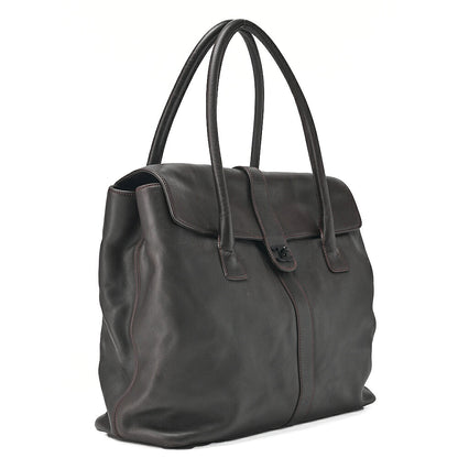 CHANEL Lambskin Bicolore Large Size Tote Bag Brown (Black Hardware) Ladies' Bag Brand [Used] [Free Shipping]