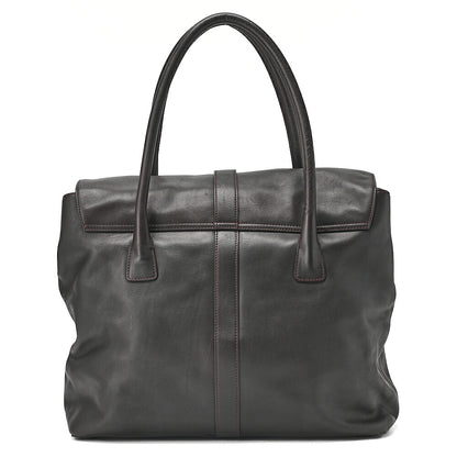 CHANEL Lambskin Bicolore Large Size Tote Bag Brown (Black Hardware) Ladies' Bag Brand [Used] [Free Shipping]