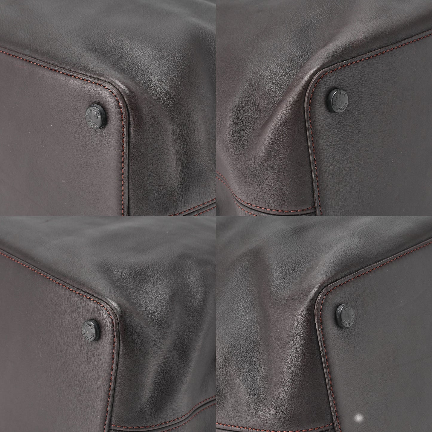 CHANEL Lambskin Bicolore Large Size Tote Bag Brown (Black Hardware) Ladies' Bag Brand [Used] [Free Shipping]