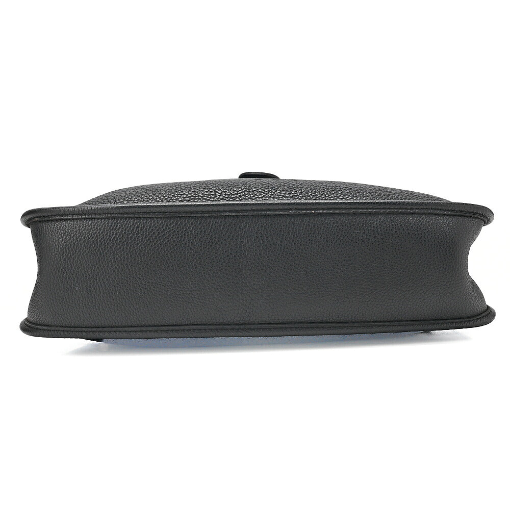 HERMES Herm?s Evelyn 1PM Taurillon Clemence Shoulder Bag Black Silver-Tone Hardware, Pre-Owned