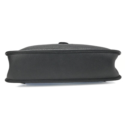 HERMES Herm?s Evelyn 1PM Taurillon Clemence Shoulder Bag Black Silver-Tone Hardware, Pre-Owned