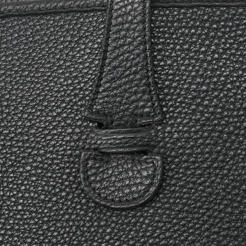 HERMES Herm?s Evelyn 1PM Taurillon Clemence Shoulder Bag Black Silver-Tone Hardware, Pre-Owned