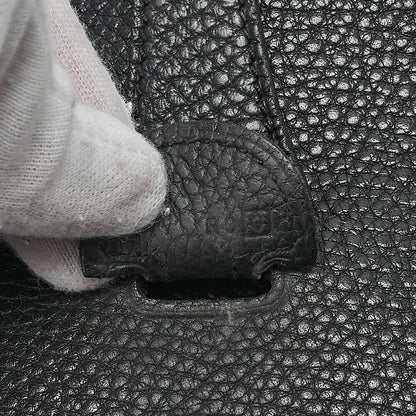 HERMES Herm?s Evelyn 1PM Taurillon Clemence Shoulder Bag Black Silver-Tone Hardware, Pre-Owned