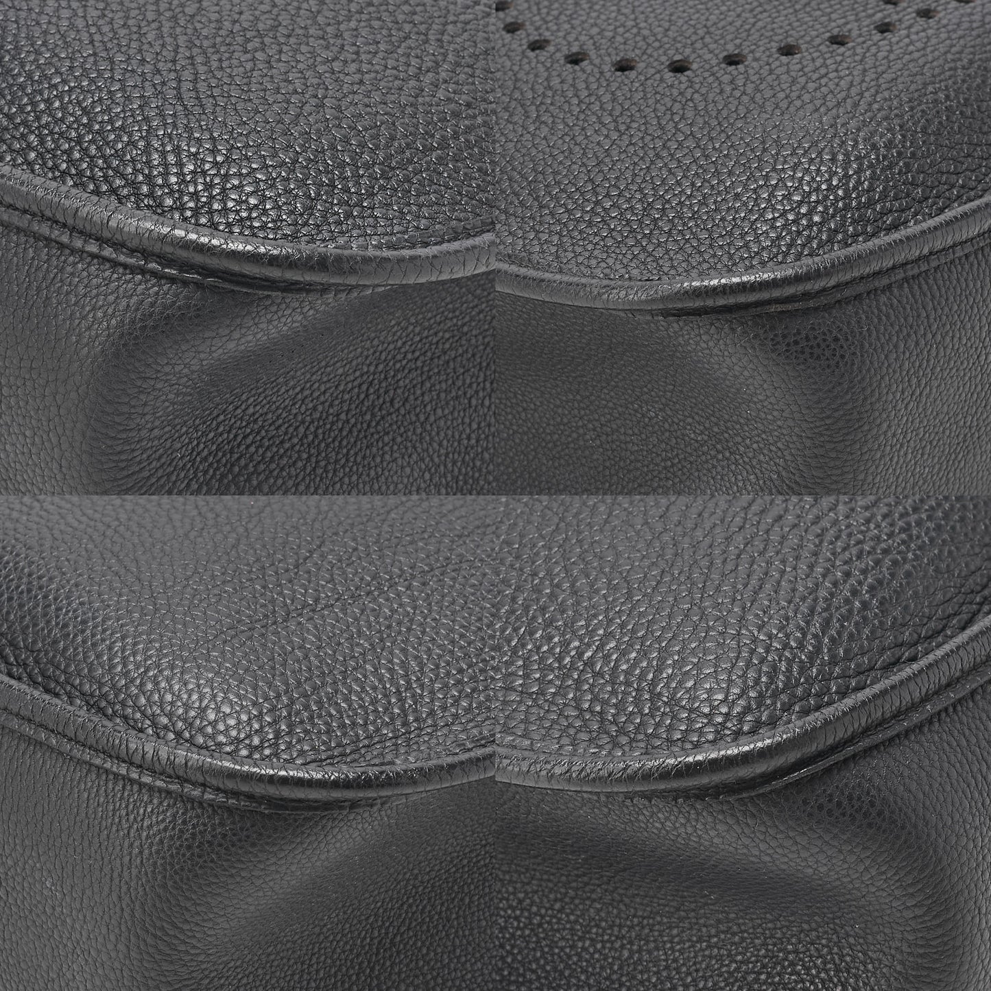 HERMES Herm?s Evelyn 1PM Taurillon Clemence Shoulder Bag Black Silver-Tone Hardware, Pre-Owned