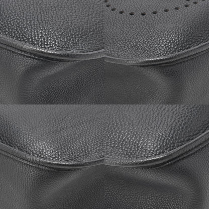 HERMES Herm?s Evelyn 1PM Taurillon Clemence Shoulder Bag Black Silver-Tone Hardware, Pre-Owned