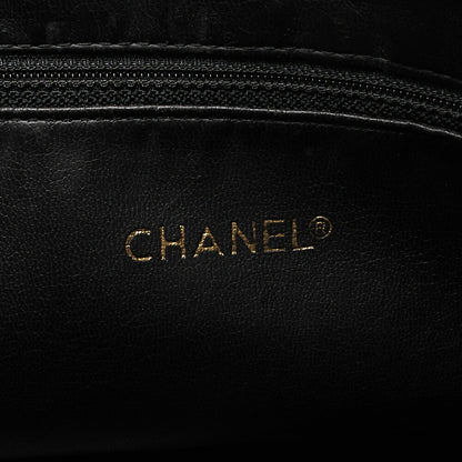 CHANEL Lambskin Leather x Matelasse with Coco Charm Large Size Chain Shoulder Black Gold-Tone Hardware, Pre-Owned