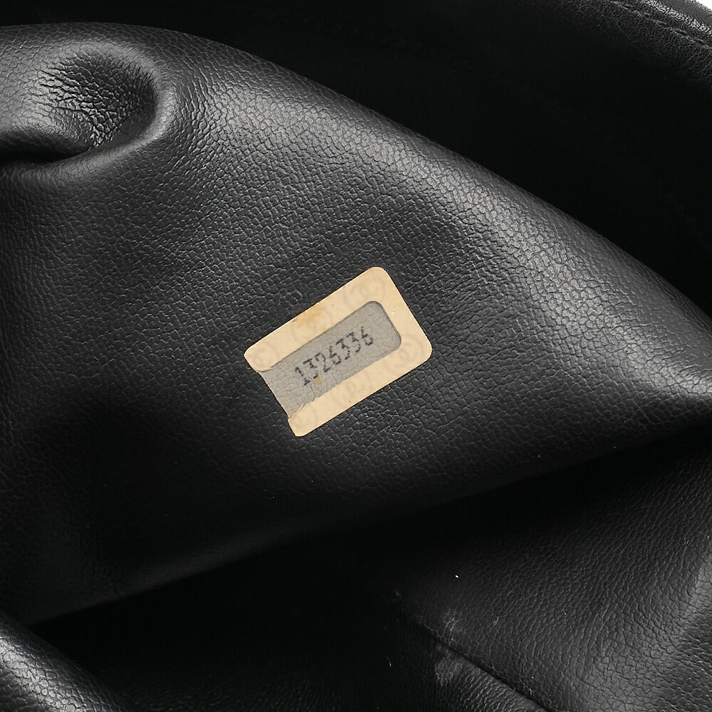CHANEL Lambskin Leather x Matelasse with Coco Charm Large Size Chain Shoulder Black Gold-Tone Hardware, Pre-Owned