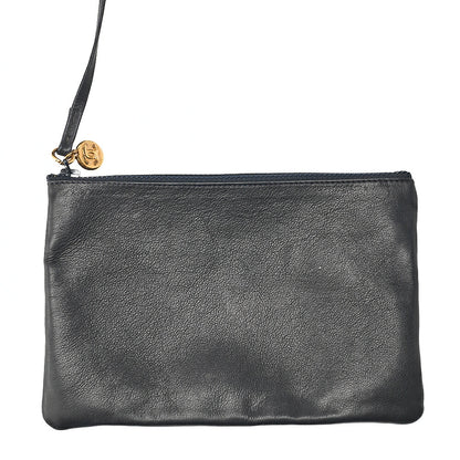 CHANEL Lambskin Drawstring Ball Charm Shoulder Bag Black Gold-Tone Hardware, Pre-Owned