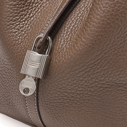 HERMES Hermes Picotin Lock MM Taurillon Clemence ?toupe Silver-Tone Hardware, Pre-Owned
