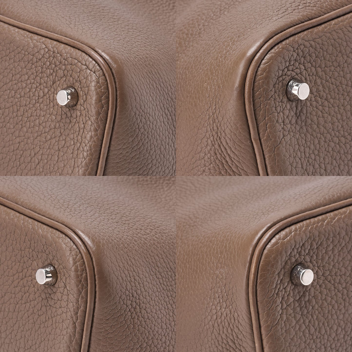 HERMES Hermes Picotin Lock MM Taurillon Clemence ?toupe Silver-Tone Hardware, Pre-Owned