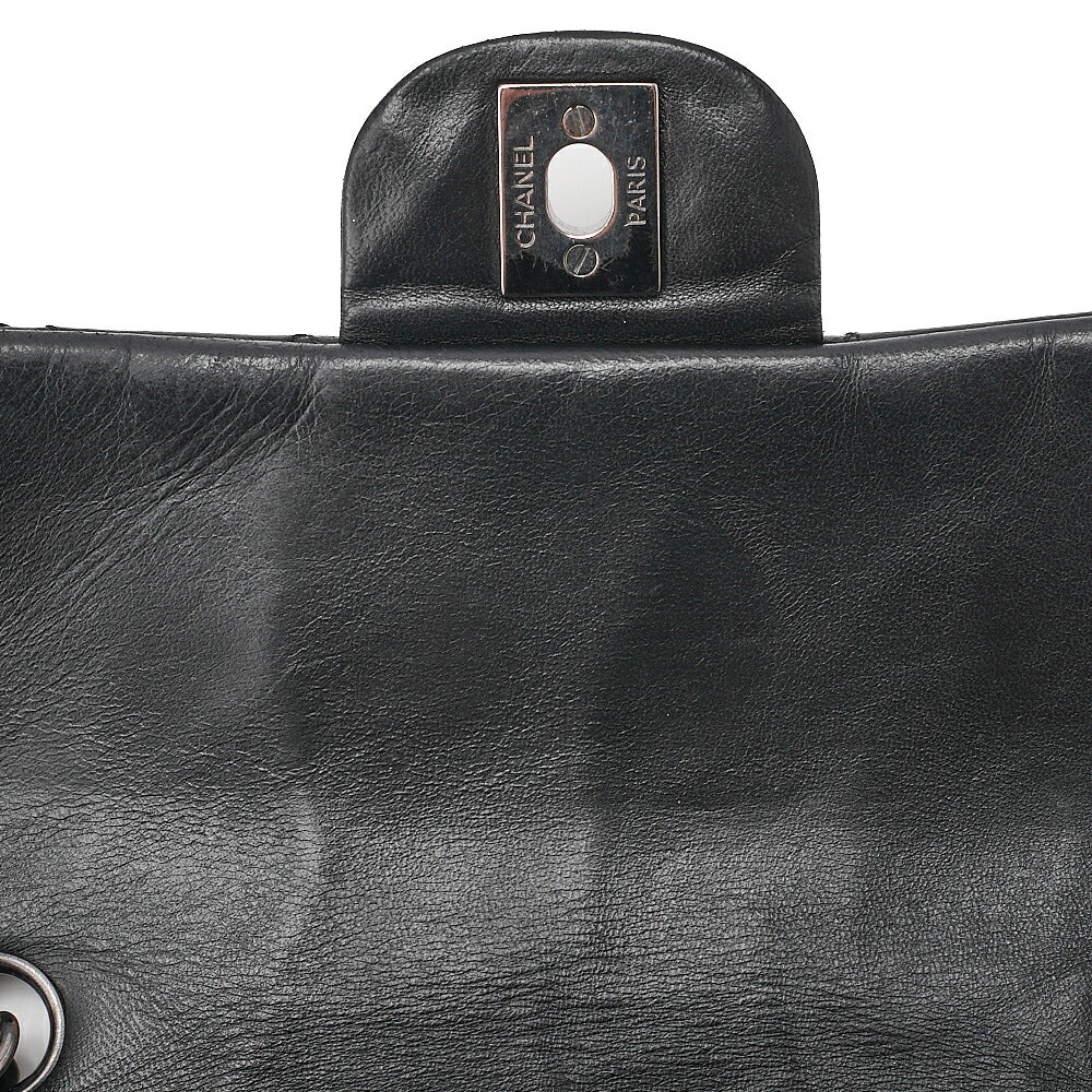 CHANEL Chain Shoulder Bag Minima Telass? 20cm Lambskin Black Silver-Tone Hardware, Pre-Owned