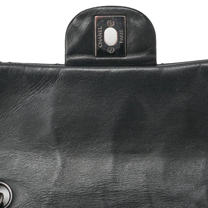 CHANEL Chain Shoulder Bag Minima Telass? 20cm Lambskin Black Silver-Tone Hardware, Pre-Owned