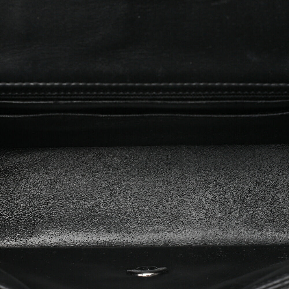 CHANEL Chain Shoulder Bag Minima Telass? 20cm Lambskin Black Silver-Tone Hardware, Pre-Owned
