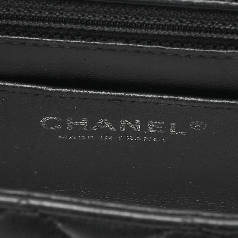 CHANEL Chain Shoulder Bag Minima Telass? 20cm Lambskin Black Silver-Tone Hardware, Pre-Owned