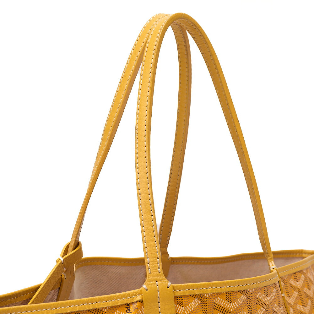 GOYARD Saint Louis PM Tote Bag Coated Canvas Yellow Silver-Tone Hardware, Pre-Owned