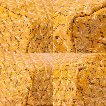 GOYARD Saint Louis PM Tote Bag Coated Canvas Yellow Silver-Tone Hardware, Pre-Owned