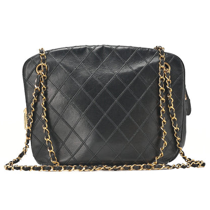 CHANEL Chanel Matelasse Plate Charm Chain Shoulder Lambskin Black Gold-Tone Hardware, Pre-Owned