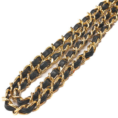CHANEL Chanel Matelasse Plate Charm Chain Shoulder Lambskin Black Gold-Tone Hardware, Pre-Owned