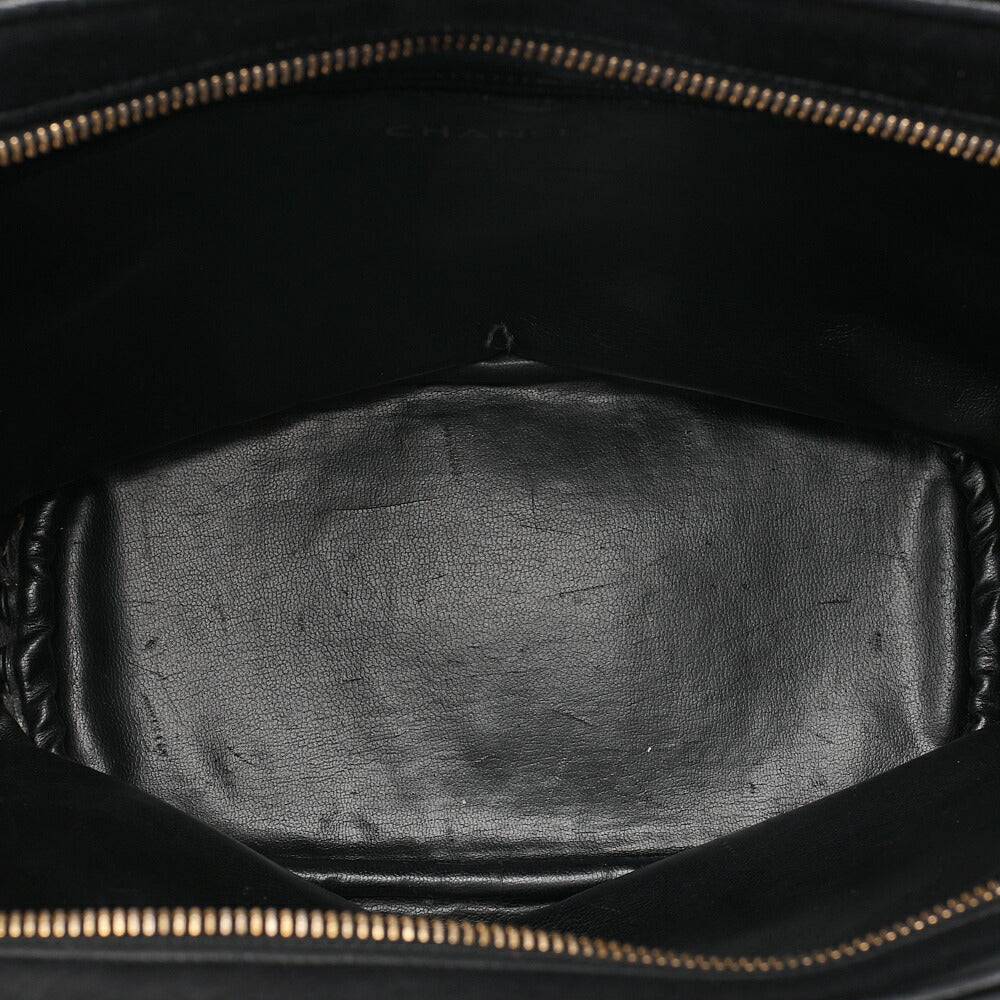 CHANEL Chanel Matelasse Plate Charm Chain Shoulder Lambskin Black Gold-Tone Hardware, Pre-Owned