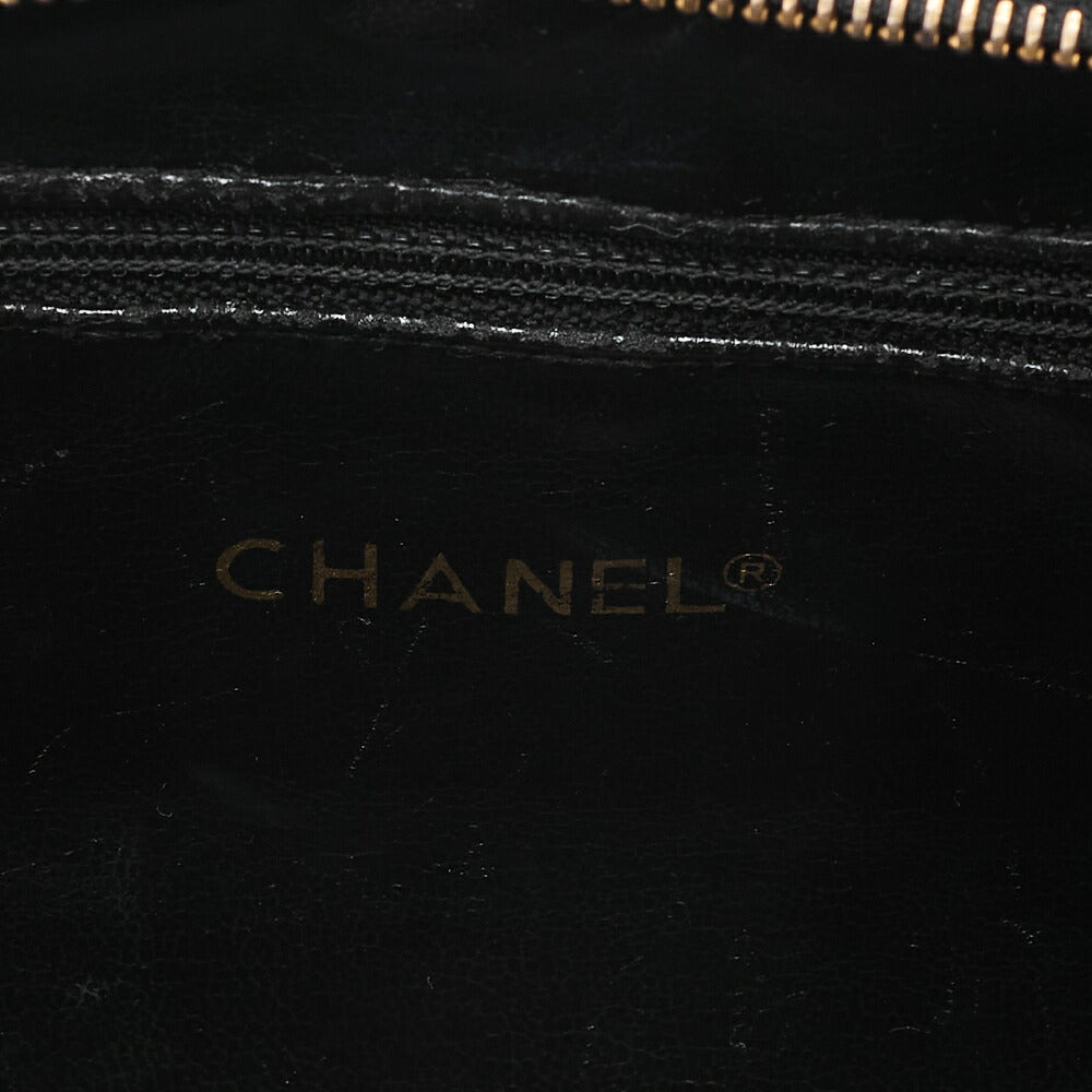 CHANEL Chanel Matelasse Plate Charm Chain Shoulder Lambskin Black Gold-Tone Hardware, Pre-Owned