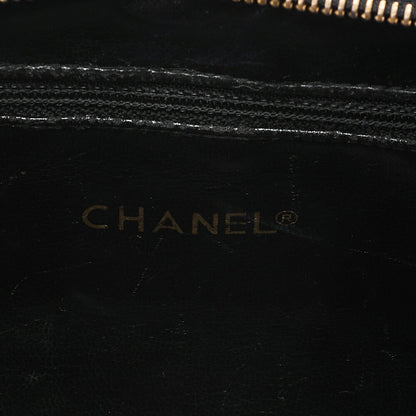 CHANEL Chanel Matelasse Plate Charm Chain Shoulder Lambskin Black Gold-Tone Hardware, Pre-Owned