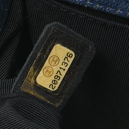 CHANEL Boy Chanel 20cm Chain Shoulder Denim Blue Gold-Tone Hardware, Pre-Owned