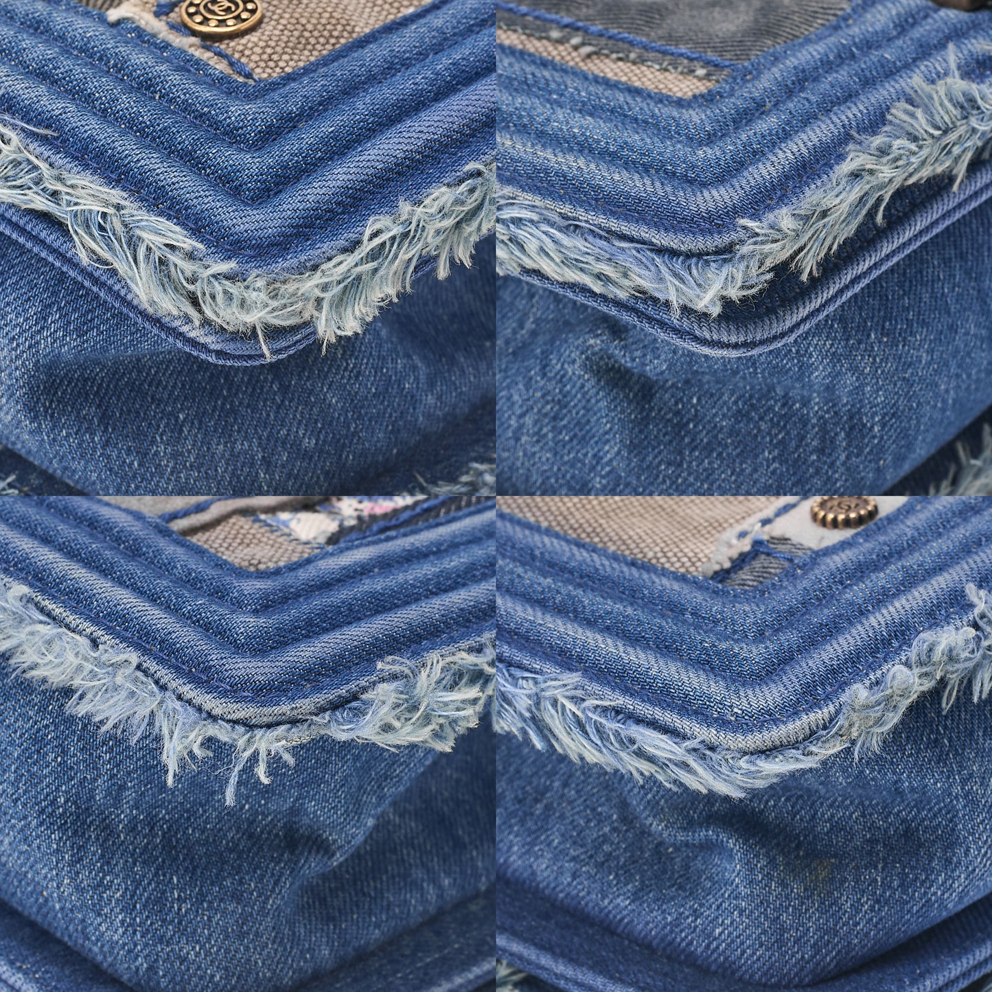 CHANEL Boy Chanel 20cm Chain Shoulder Denim Blue Gold-Tone Hardware, Pre-Owned