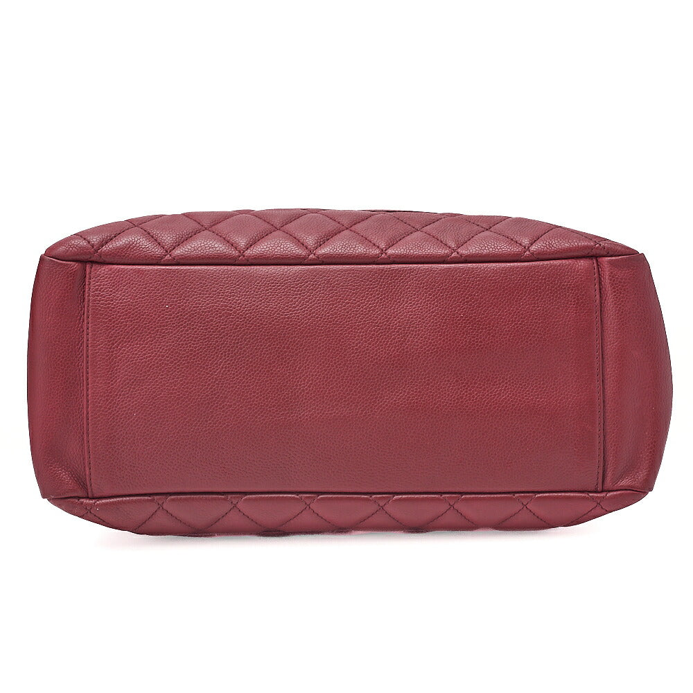 CHANEL Matelasse GST Coco Mark Double Chain Shoulder Caviar Skin Red Silver-Tone Hardware, Pre-Owned
