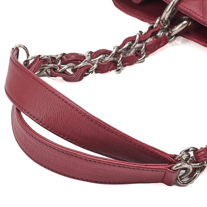 CHANEL Matelasse GST Coco Mark Double Chain Shoulder Caviar Skin Red Silver-Tone Hardware, Pre-Owned