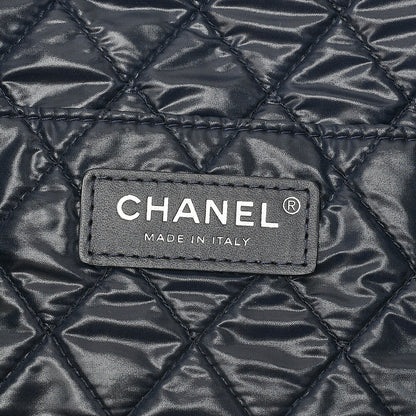 CHANEL Tote Bag Nylon Superpet Cat Pattern Black Beige Silver -Tone Hardware, Pre-Owned