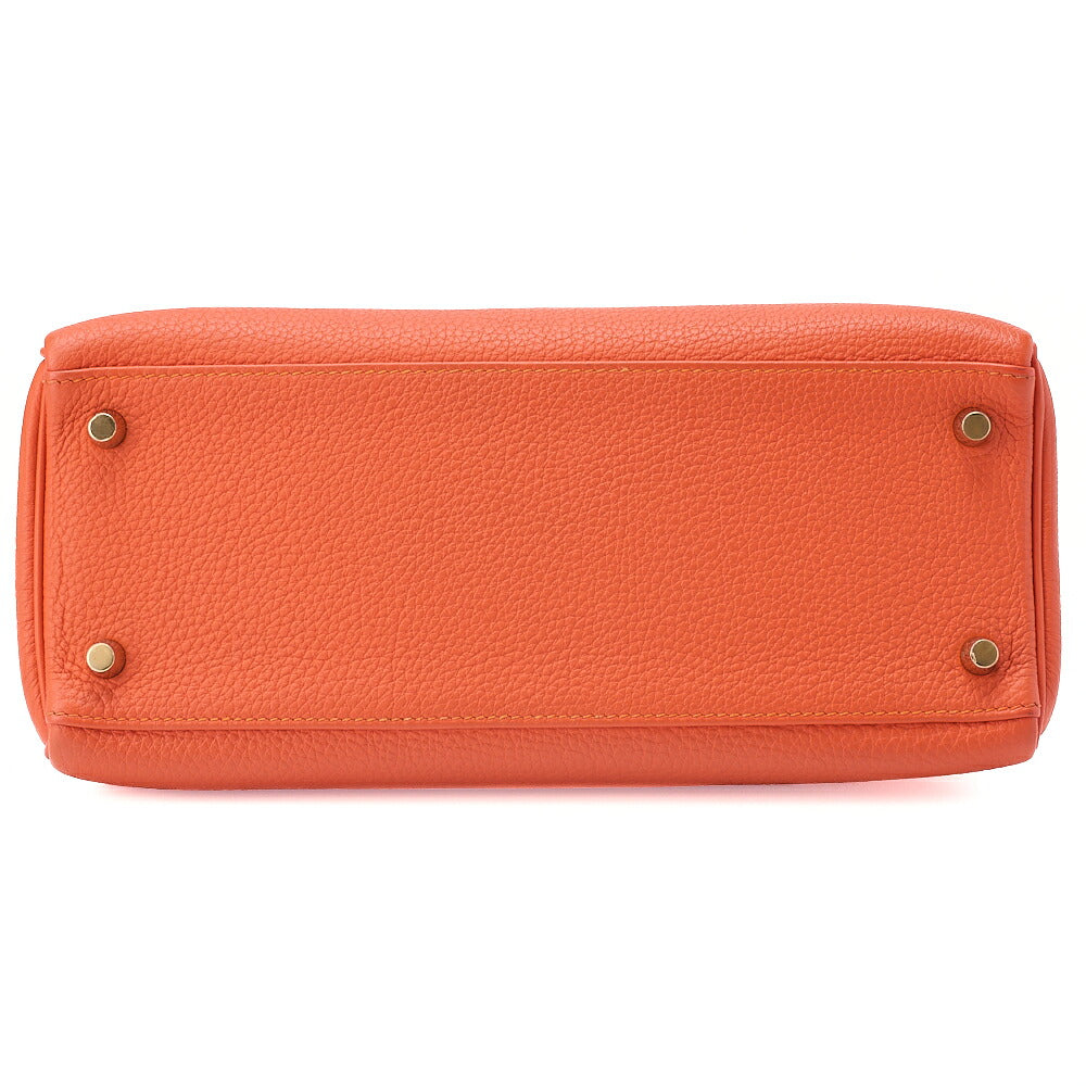HERMES Hermes Kelly 28 Handbag Inline Stitch Togo Orange Foo Gold-Tone Hardware, Pre-Owned