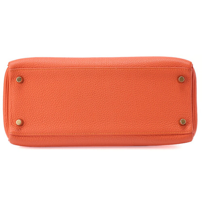 HERMES Hermes Kelly 28 Handbag Inline Stitch Togo Orange Foo Gold-Tone Hardware, Pre-Owned