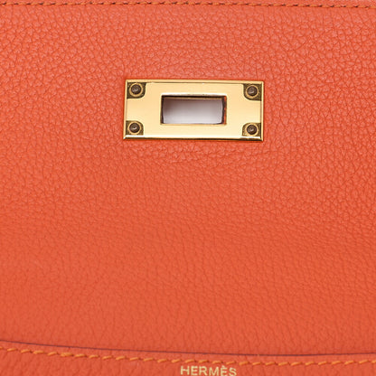 HERMES Hermes Kelly 28 Handbag Inline Stitch Togo Orange Foo Gold-Tone Hardware, Pre-Owned