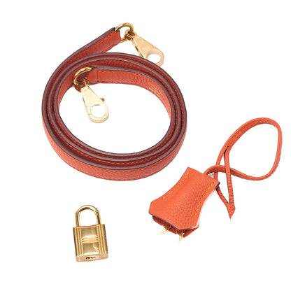 HERMES Hermes Kelly 28 Handbag Inline Stitch Togo Orange Foo Gold-Tone Hardware, Pre-Owned